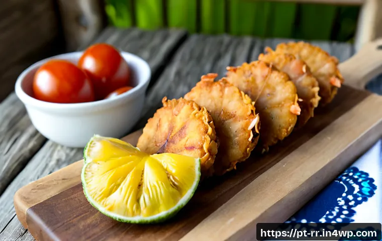 Home 17 지역특산 음식의 시즌별 특징 - Photorealistic Brazilian summer food scene, freshly prepared acarajé with golden fried bean fritters...